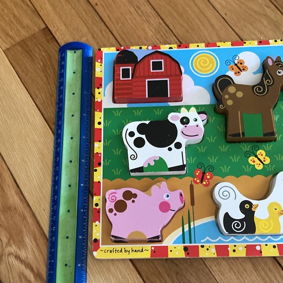 Melissa & Doug FARM ANIMALS CHUNKY INSET PUZZLE - Picture 15 of 15